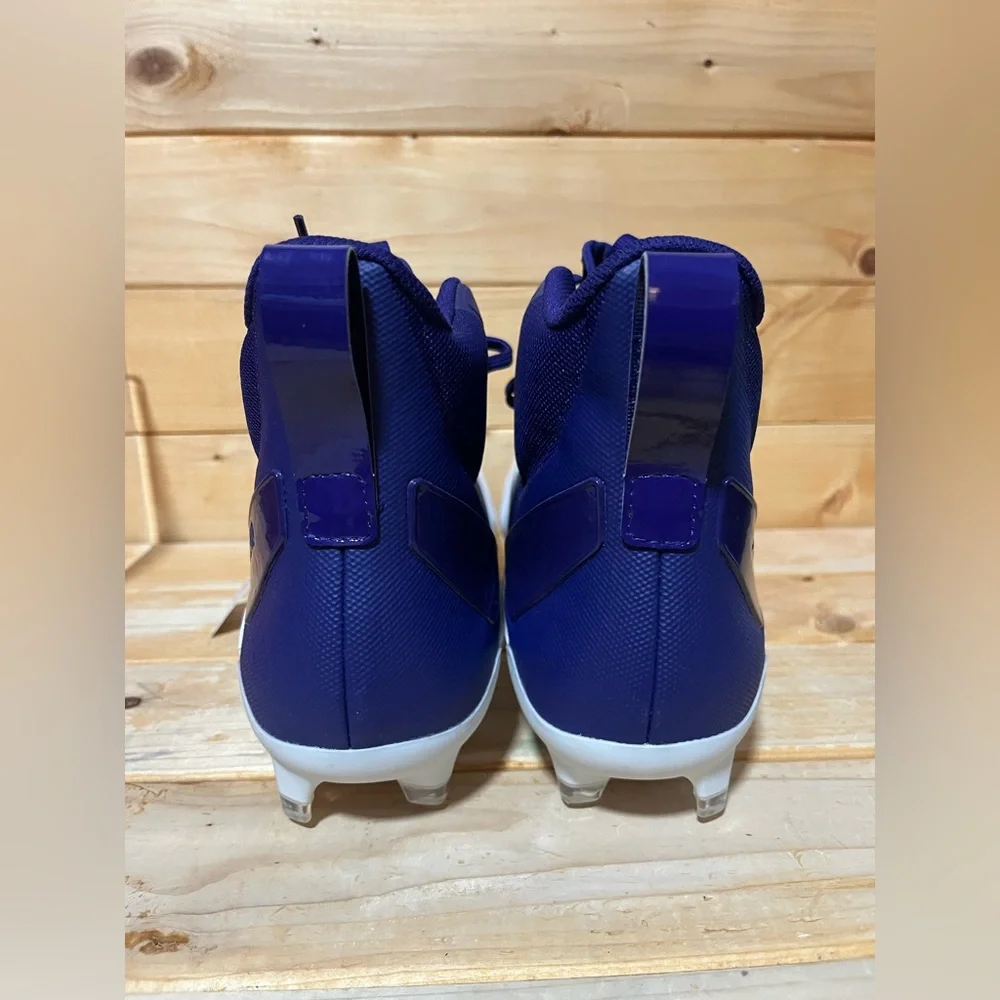 New Adidas ADIZERO Chaos High-Top Football Cleats White/Purple IG3459 Mens 12 - Picture 6 of 9